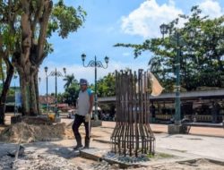 Alun-alun Rembang Bersolek, Pemkab Gerak Cepat Tambal Kerusakan Sisi Timur