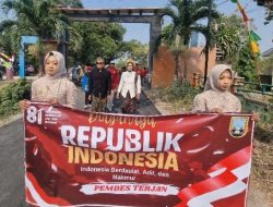 Dirgahayu HUT RI Ke 81, Warga Terjan Rembang Karnaval Keliling Desa